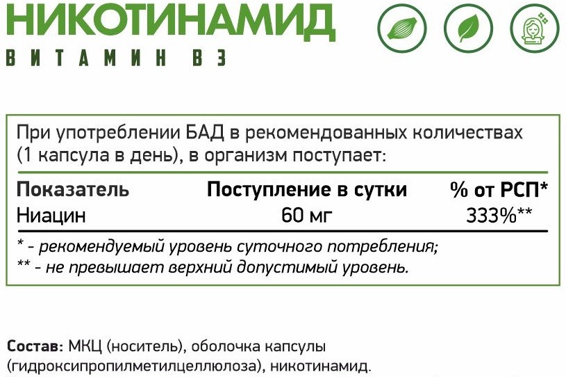 Naturalsupp Витамин B3 (Ниацинамид) Спорт-Еда Минск Гомель